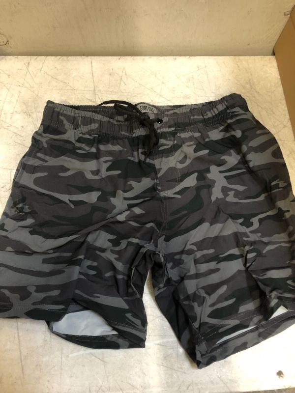 Photo 2 of Fort Isle Camo Swimming Trunks for Men - Mens Bathing Suit 7 inch Inseam | Workout Shorts and Mens Swim Trunks Camouflage SMALL
