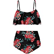 Photo 1 of Angerella Womens High Waisted Bikini Flounce Top Bathing Suits Swimwear SIZE L
