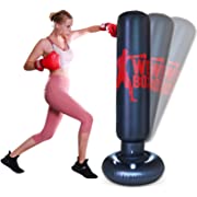 Photo 1 of AK KYC 63inch Inflatable Punching Bag for Kids + Air Pump Set,Free Standing Boxing Bag Adults Vertical Boxing Column Heavy Bag Youth Speed Focus Bag Fitness Tumbler Bop Bag Home Training Equipment
