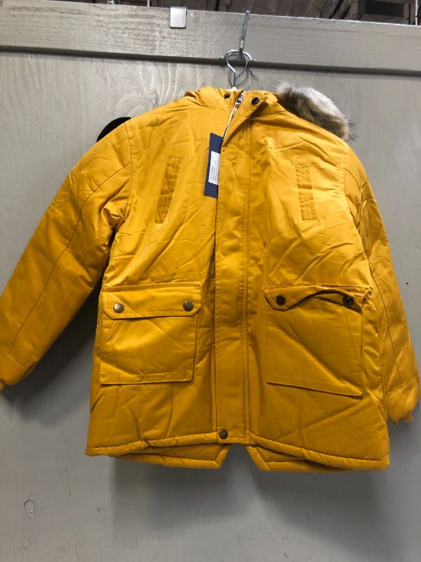 Photo 2 of DILIBA Boy's Winter Warm Padded Puffer Jacket Coat Thicken Hooded Parka Jacket (YELLOW)
