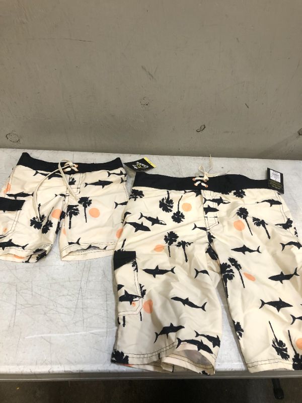 Photo 2 of Boys' Shark Print Swim Trunks - Art Class™ size 18 & 4 2PCS
