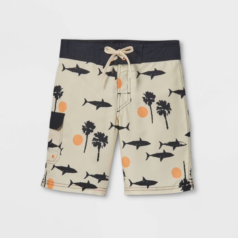 Photo 1 of Boys' Shark Print Swim Trunks - Art Class™ size 18 & 4 2PCS
