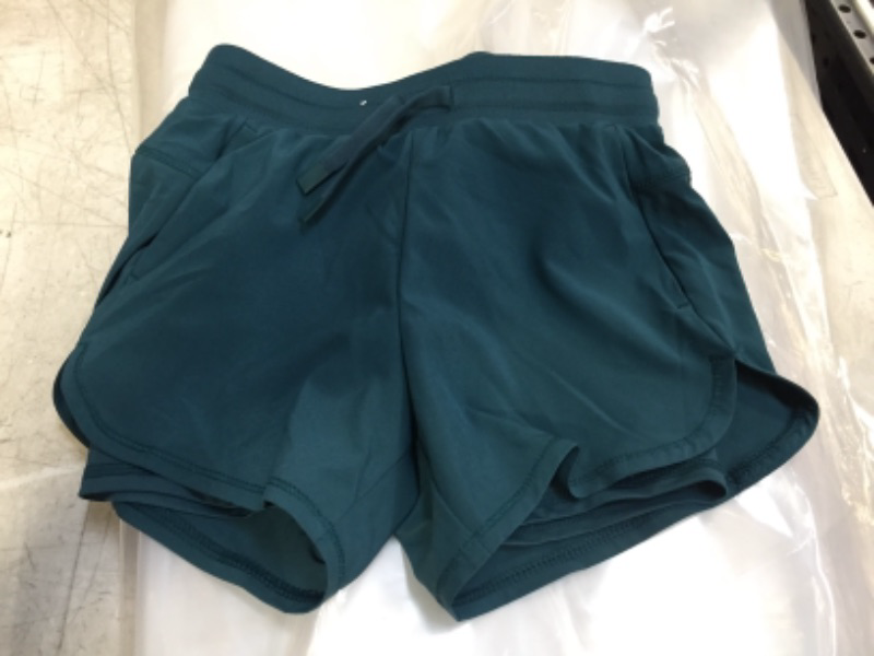 Photo 2 of Girls' Double Layered Run Shorts - All in Motion GIRLS' SIZE SMALL 