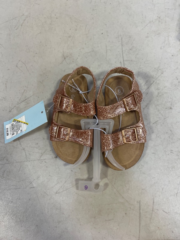 Photo 1 of  Toddler Reagan Glitter Footbed Sandals - Cat & Jack Rose Gold 6