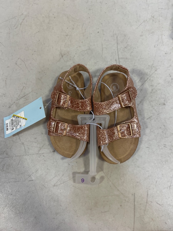 Photo 2 of  Toddler Reagan Glitter Footbed Sandals - Cat & Jack Rose Gold 6