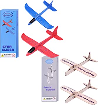 Photo 1 of Balsa Wooden Airplane Kits Foam Planes For Kids 2 Foam 2 Wooden Slide Planes Toy Flying Toy Model Kits Styrofoam Plane Wooden Plane are great gifts as glider toys
