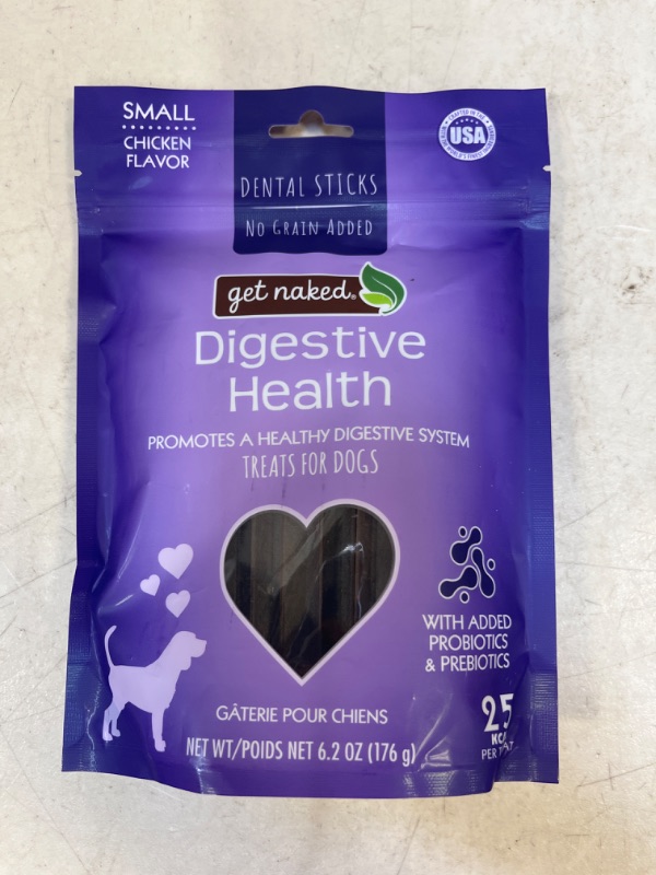 Photo 1 of Get Naked Digestive Health Grain-Free Small Dental Stick Dog Treats, 18 count EXP 02.2024