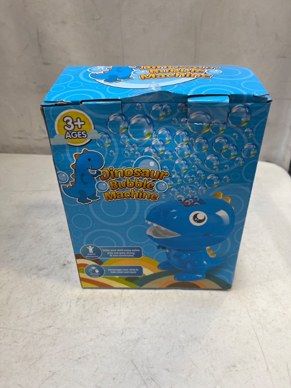 Photo 2 of balnore Dinosaur Bubble Machine – 3500+ Per Minute Bubbles for Toddlers 1-3 | Bubble Blower for Toddlers Outdoor Indoor Play, Birthday Bubble Maker Gifts Summer Toys for Toddlers
