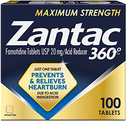 Photo 1 of Zantac 360 Maximum Strength Tablets, 100 Count, Heartburn Prevention and Relief, 20 mg Tablets - EXP: 01/2023
