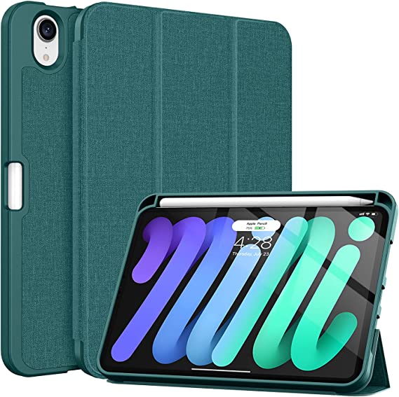 Photo 1 of Soke New iPad Mini 6 Case 2021 with Pencil Holder - [Full Body Protection + 2nd Gen Apple Pencil Charging + Auto Wake/Sleep], Soft TPU Back Cover for 2021 iPad Mini 6th Generation 8.3 inch?Teal
