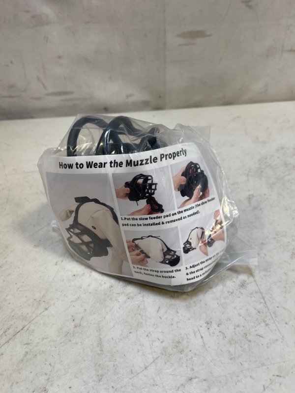 Photo 2 of Zeaxuie Humanized Basket Dog Muzzle - with Slow Feeder Pad, Positively Lead Dog to Accept, Adjustable Free Breath Cage Muzzles for Small, Medium, Large & Aggressive Breed, Can be Used with Collar (XL)
