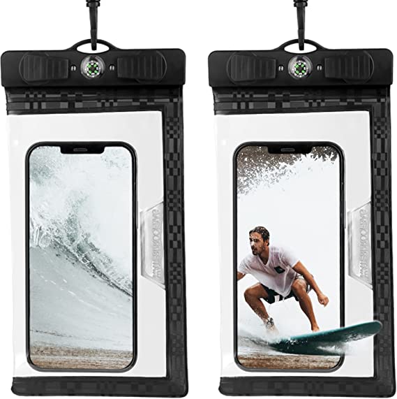 Photo 1 of Waterproof Phone Case, Universal Waterproof Phone Pouch, Waterproof Cellphone Dry Bags for iPhone 13 12 11 Pro Max Mini, XS XR X 8 7 6 Plus SE, Samsung S21 S20 S10, Note 10, up to 6.7", 2 Pack
