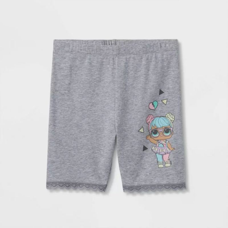 Photo 1 of 2 PAIRS OF Girls' LOL Surprise Biker Shorts - Heathered Gray M