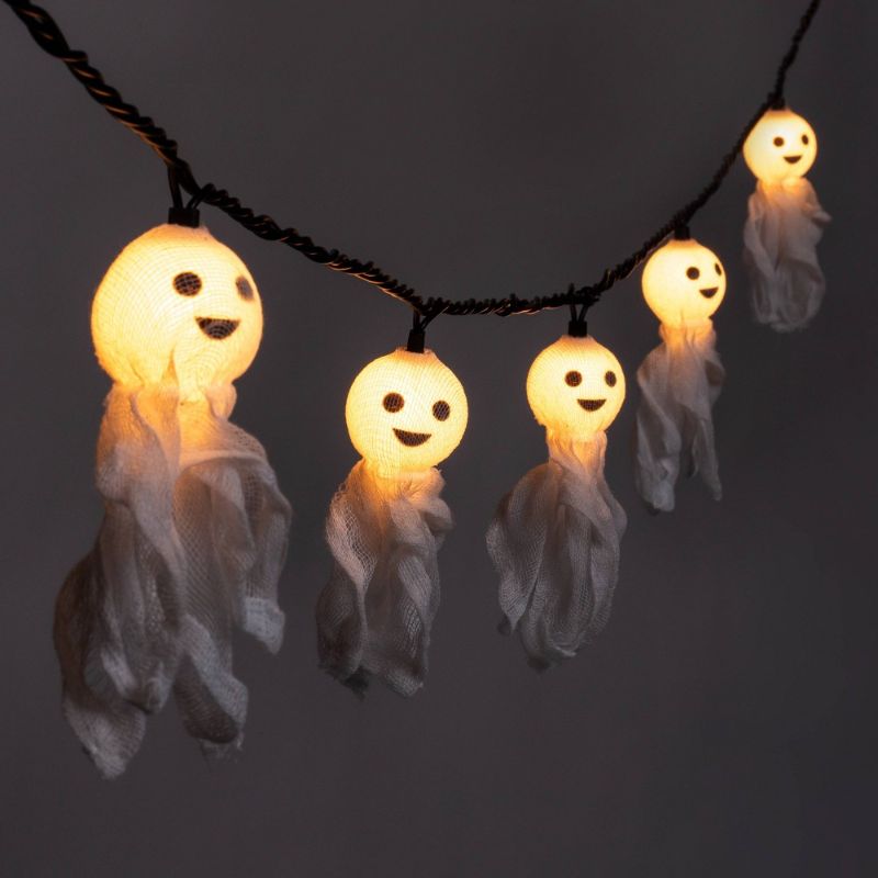 Photo 1 of 10ct Incandescent Fabric Ghost Halloween String Lights - Hyde & EEK! Boutique™
