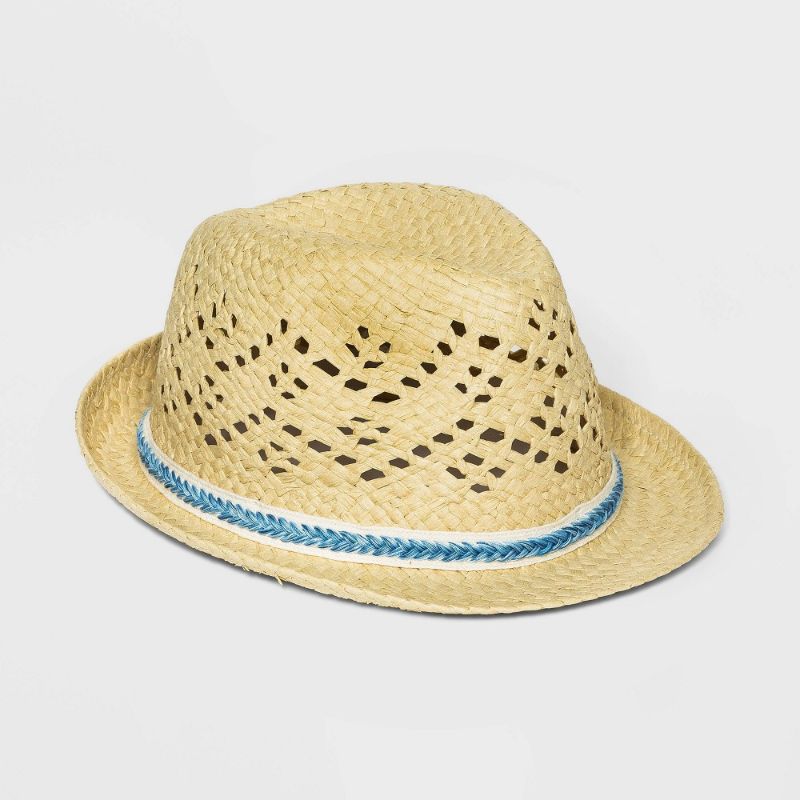 Photo 1 of Boys' Woven Tape Straw Hat - Cat & Jack™ ONE SIZE 