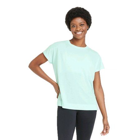 Photo 1 of 2 COUNT Mint Green Active Moisture Wicking Short Sleeve Top - Large
