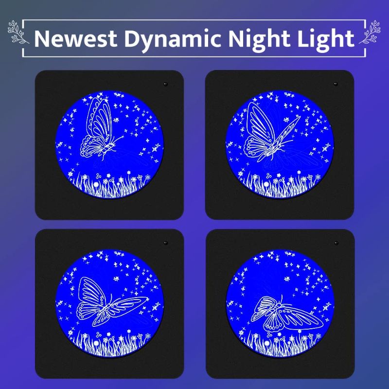 Photo 2 of 3 COUNT Flapping Butterfly Night Light Christmas Gifts for Kids Teenage Girls TOOGE Night Lights for Kids Room Girls Bedroom Funny Unique Kids Christmas Gifts for Girls Women