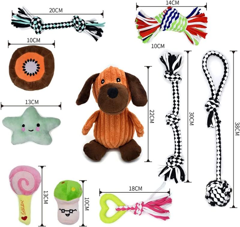 Photo 2 of 10 Pack Dog Rope Toys for Aggressive,Dog Plush Toys,Puppy Grinding Teething Chew Toys,Tug of War Toys for Puppy,Durable Chew Toys for Boredom,Dog Chew Toys for Puppies, Small Medium Large Dogs