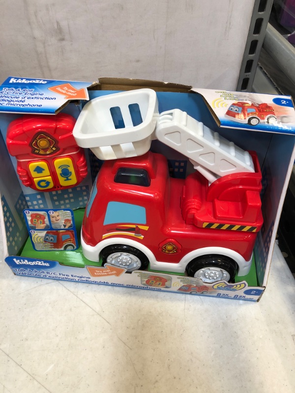 Photo 2 of Kidoozie Talk & Roll R/C Fire Engine, Remote Control Toy Vehicle with Lights and Sounds for Toddlers 2 Years and Older