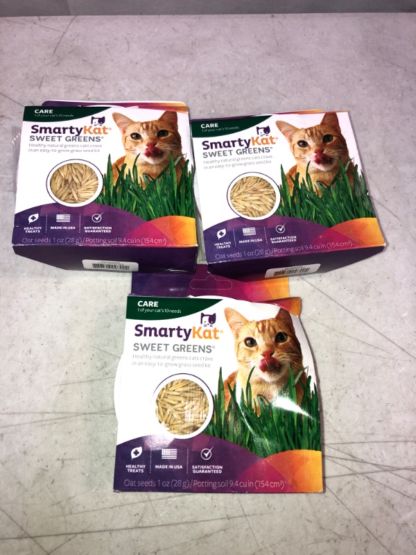 Photo 1 of 3 COUNT SmartyKat Sweet Greens Cat Grass Seed Kit, 1-oz Bag