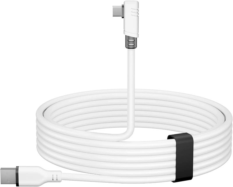 Photo 1 of BARDIMIES USB-A 3.0 to USB C Link Cable for Oculus Quest 2/1 Matched 5Gbps Transfer + Quicky Charging + AI-Chip+16FT Elbow Cord for Virtual Reality Headset?White