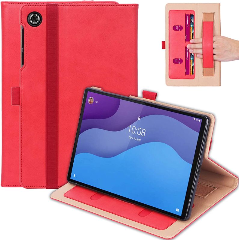 Photo 1 of Gylint Case for Lenovo Tab M10 HD Gen 2, Multifunctional Cover Standing Multiple Viewing Angles Feature for Lenovo Tab M10 HD Gen 2 10.1 TB-X306F / TB-X306X Red