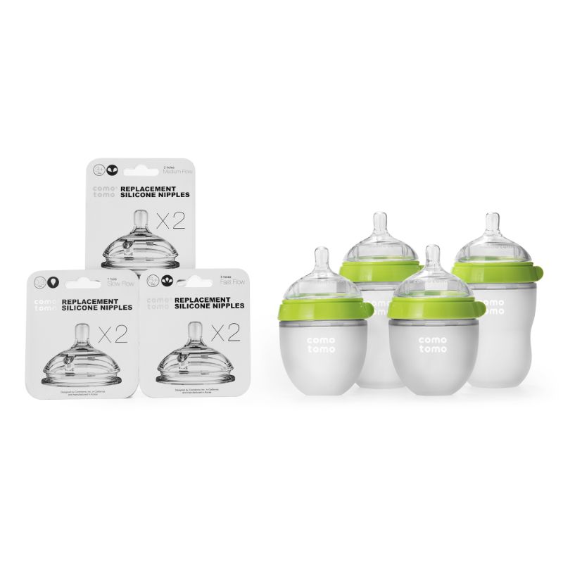 Photo 1 of Comotomo Baby Bottle Bundle Green (7 Piece Set)