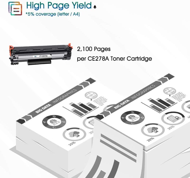 Photo 3 of Cool Toner Compatible Toner Cartridge Replacement for HP 78A CE278A Toner HP Laserjet 1536dnf MFP P1606dn 1606dn P1606 HP Laserjet MFP M1536dnf P1566 P1560 Toner Cartridge Printer Ink (Black, 4-Pack)