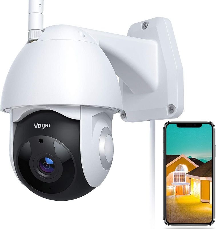 Photo 1 of Security Camera Outdoor, Voger 360° View WiFi Home Security Camera System 1080P with IP66 Weatherproof Motion Detection Night Vision 2-Way Audio Cloud Camera Works with Alexa and Google Home
