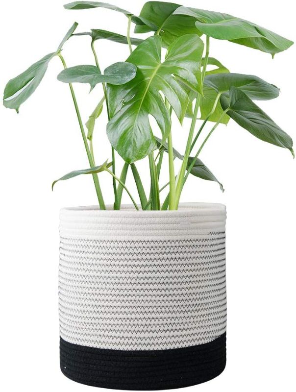 Photo 1 of 12'' Cotton Rope Plant Basket, Fit for 10'' - 11'' Planter, Reinforce Cotton Rope for Easier and Faster Shape Recovery, Multifunctional Basket Ideal Choice for Home Decor and Storage