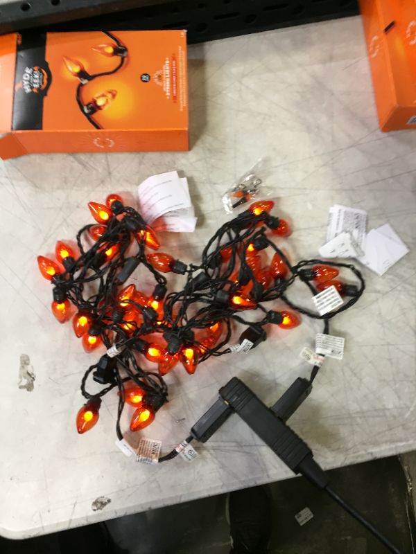 Photo 2 of 2 PK 20ct LED Halloween String Lights Orange Flicker - Hyde & EEK! Boutique™
