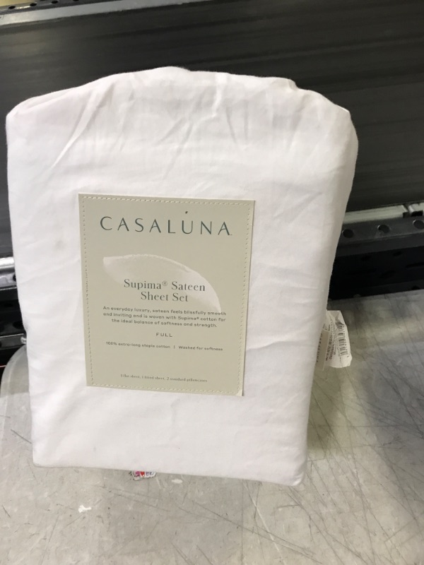Photo 2 of 500 Thread Count Washed Supima Sateen Solid Sheet Set - Casaluna™
FULL 