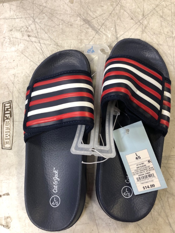 Photo 2 of Boys' Kei Sip-on Sandas - Cat & Jack™ Navy Blue. size l, 4/5
