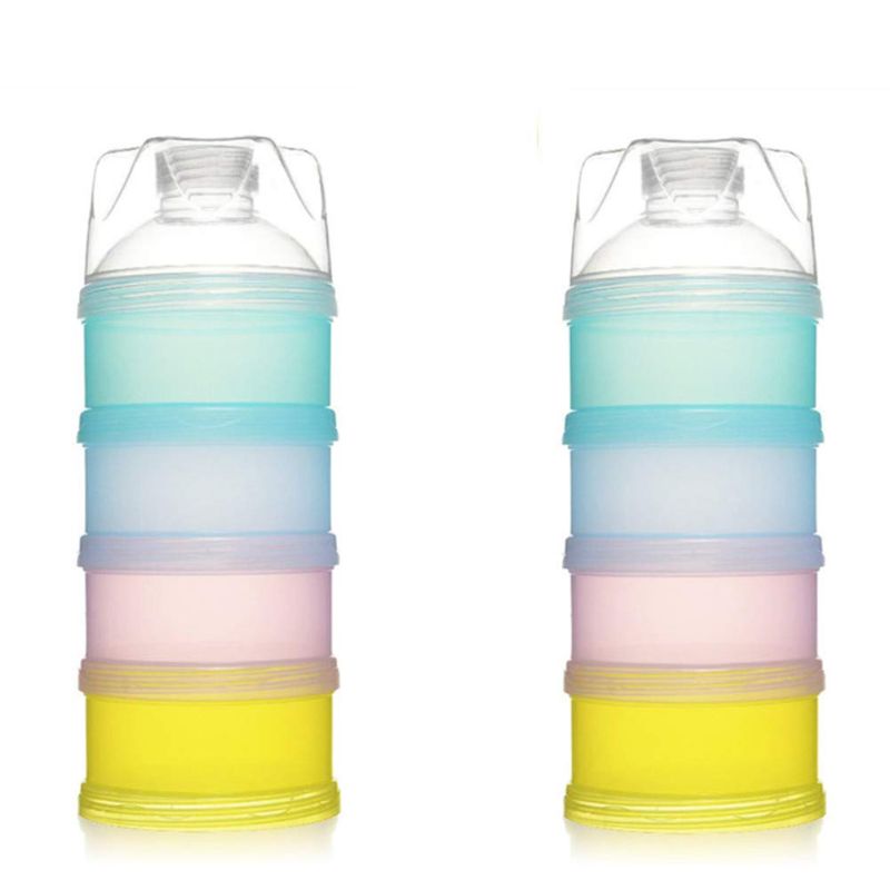 Photo 1 of Yafeco 2Pcs Stackable Formula Dispenser Bap Free,Detachable Design with Four Folds Baby Feeding Travel Snack Storage Container
