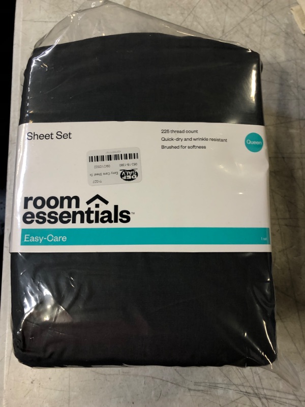 Photo 3 of  Room Essentials Sheet Set, Easy Care - Light Gray (Queen)