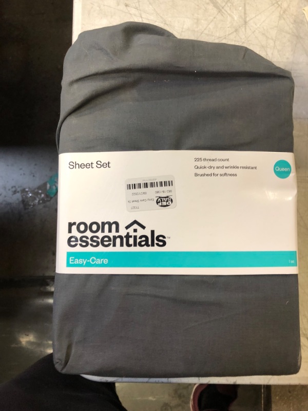 Photo 2 of  Room Essentials Sheet Set, Easy Care - Light Gray (Queen)