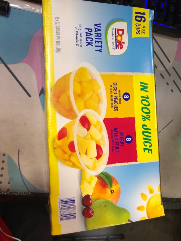 Photo 3 of 16 Dole Fruit Cups: 8 Cherry Mixed & 8 Diced Peaches In 100% Fruit Juice  -- Factory Sealed , BB 09/23/2022 --