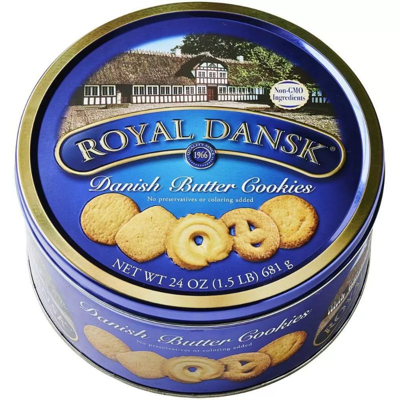 Photo 1 of  Royal Dansk Butter Cookie Tin -- 24oz , Factory Sealed , BB 12/06/2023 --

