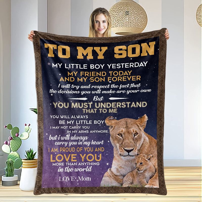 Photo 1 of WSYEAR to My Son Lion Flannel Blanket 80x60inch