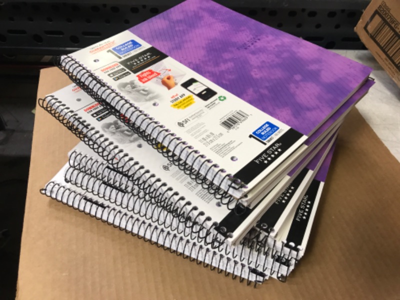 Photo 1 of 12.pcs Five Star 1 Subject College Ruled Spiral Notebook Purple
