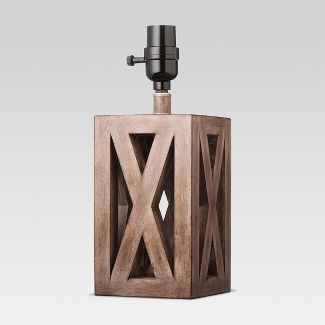 Photo 1 of Washed Wood Box Small Lamp Base Brown - Threshold™

