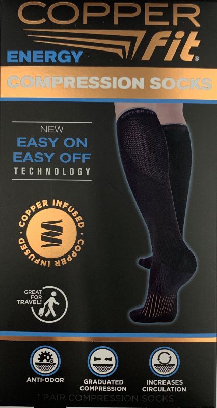 Photo 1 of Copper Fit Knee-High Compression Socks Black, Large/X-Large - Sport Medicine and Accessories at Academy Sports
