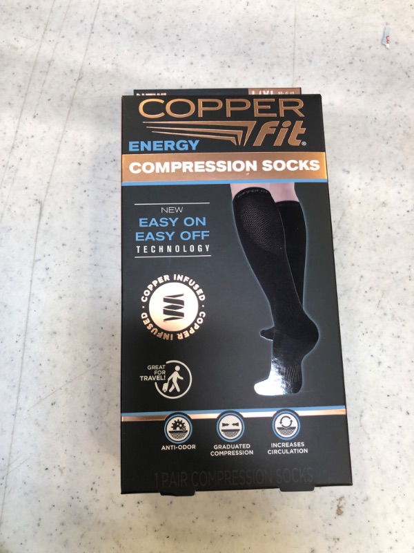 Photo 2 of Copper Fit Knee-High Compression Socks Black, Large/X-Large - Sport Medicine and Accessories at Academy Sports
