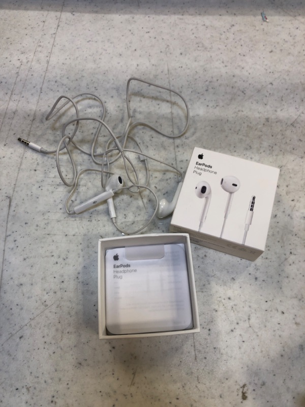 Photo 2 of Apple EarPods Headphones with 3.5mm Plug. Microphone with Built-in Remote to Control Music, Phone Calls, and Volume. Wired Earbuds
