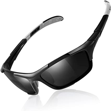 Photo 1 of JON&JONEY Polarized Sports Sunglasses Men's Riding Running Beach Volleyball Tennis TR Anti-UV Black Gray Water Silver
