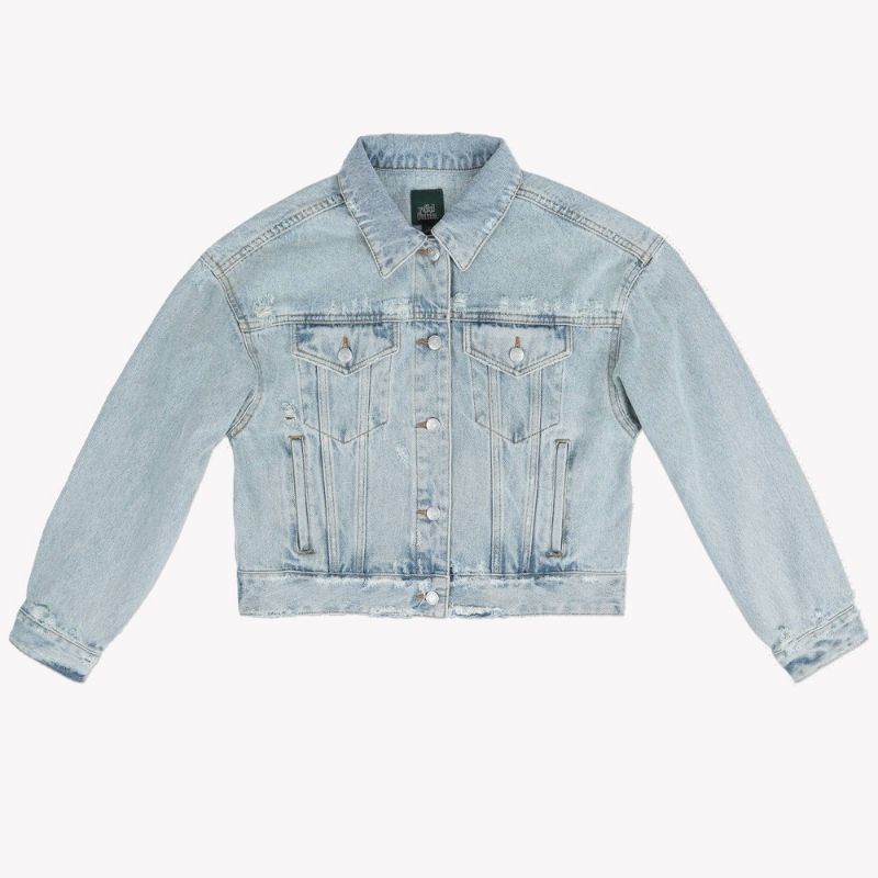 Photo 1 of Cropped Denim Trucker Jacket - Wild Fable SIZE XS