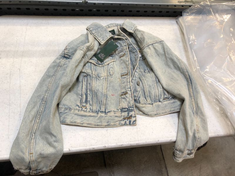 Photo 2 of Cropped Denim Trucker Jacket - Wild Fable SIZE XS