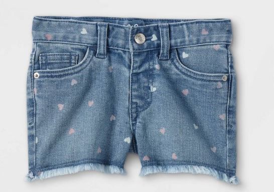 Photo 1 of  Toddler Girls' Heart Cutoff Jean Shorts - Cat & Jack SIZE 3T