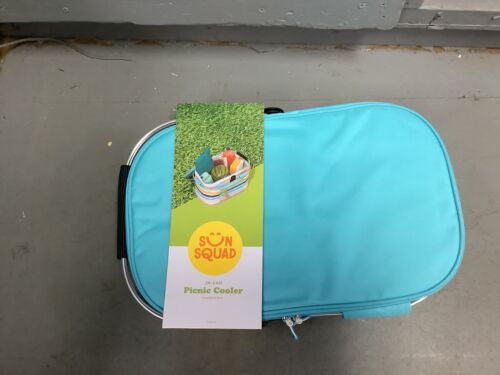 Photo 1 of 13.5 qt picnic cooler turquoise with leaf patterns 