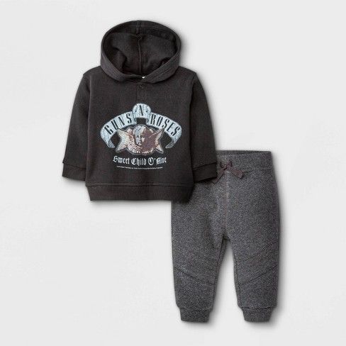 Photo 1 of Baby Boys' 2pc Guns N' Roses Long Sleeve Fleece Pullover and Jogger Set - Black *HOODIE ONLY*

